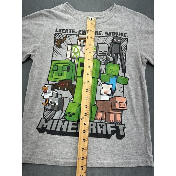 Minecraft Shirt Youth Medium Create Explore Survive Video Game Characters Tee - Picture 6 of 6
